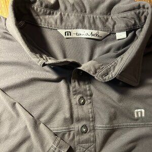 Travis Mathew Polo Shirt Men’s XL – Heather Grey Performance Golf/Casual